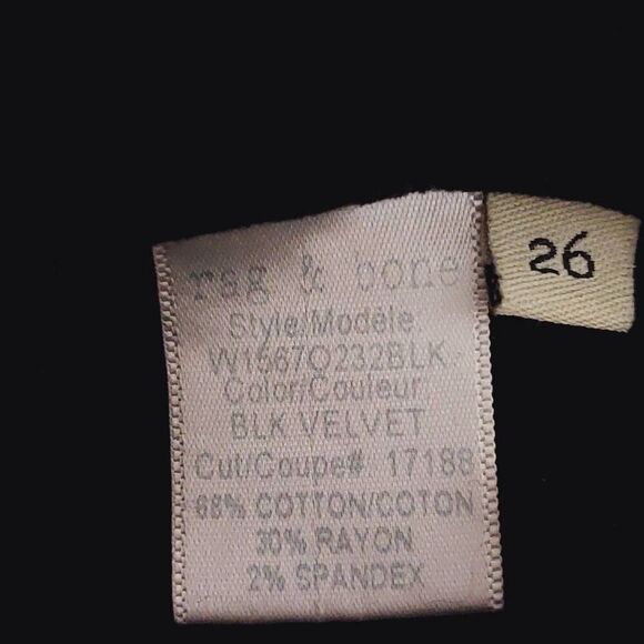 rag & bone High Rise Ankle Skinny Velvet Jeans Black Size 26 - Picture 10 of 10